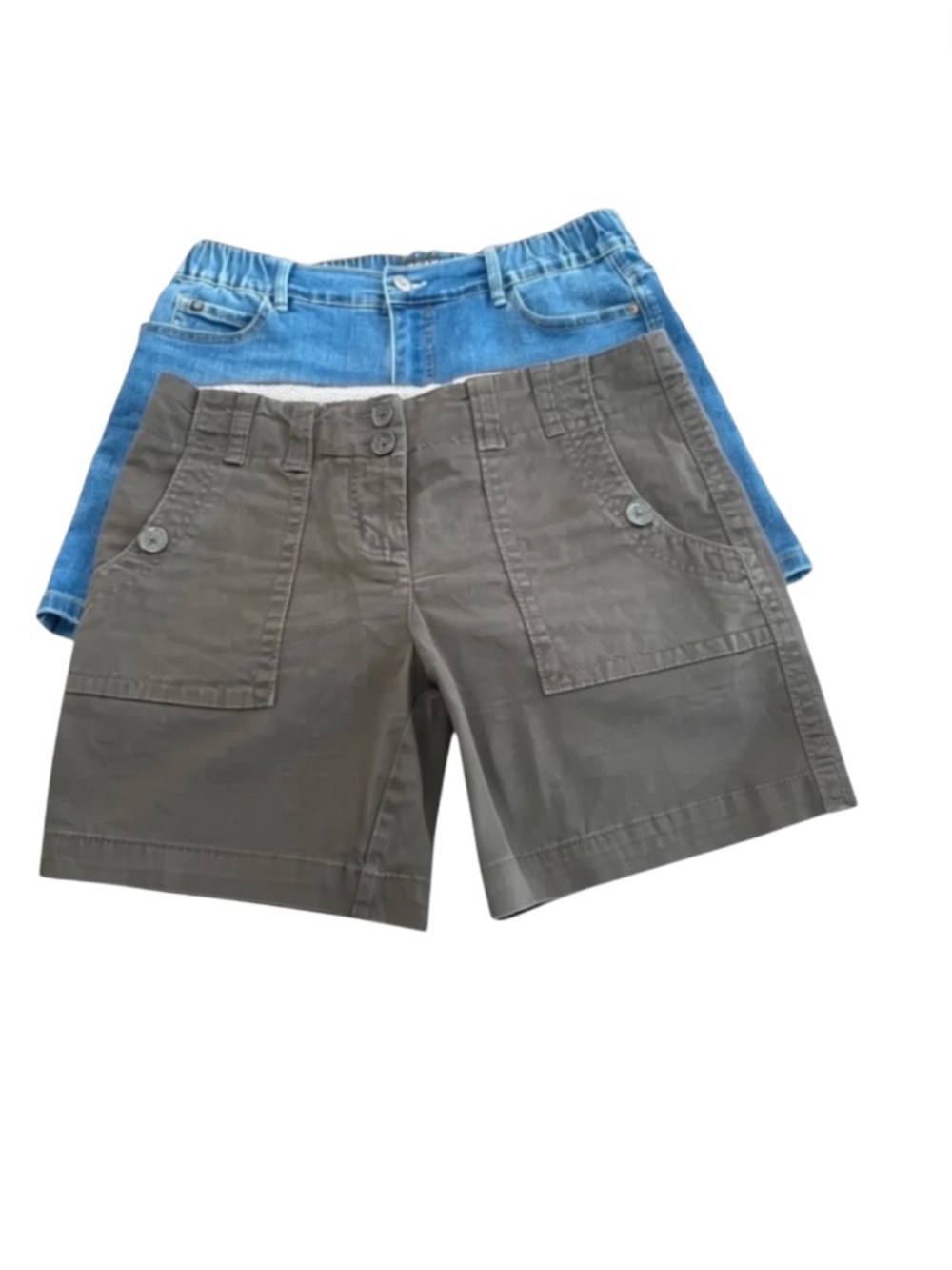 Dalia Collection Brown Utility Shorts & Curve Appeal Denim Shorts Bundle Size 4